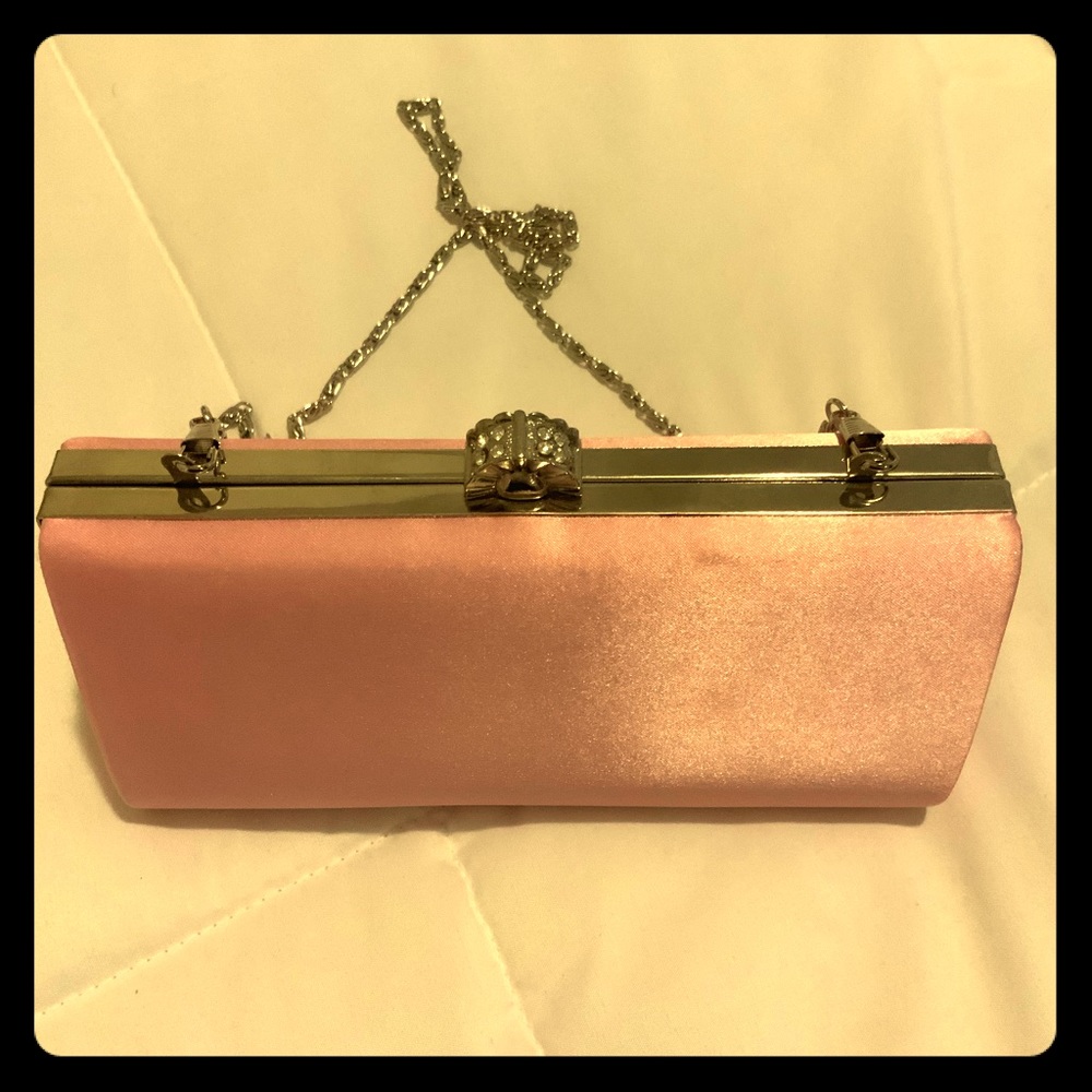 Women’s clutch/ satin / light pink / never used